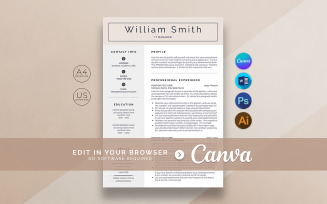 Professional IT Resume Template | Editable Modern CV Design