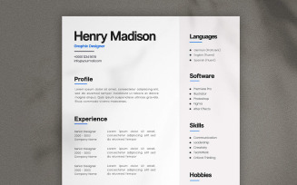 Simple Minimal Resume CV Template 02