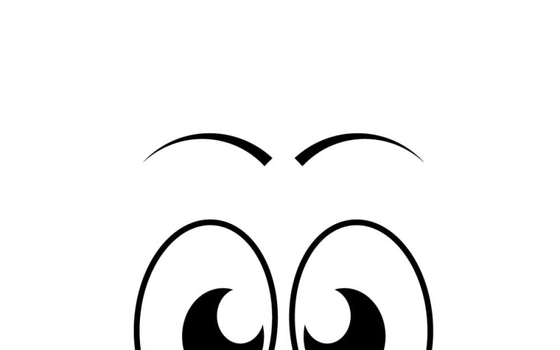 Surprised Cartoon Eyes Vector Icon Vector Graphic