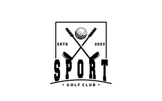 Golf Logo Game Sport Club Design Symbol V4