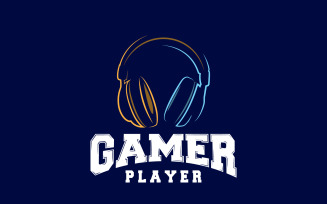Headset Logo Design Headset Gamer Template V4