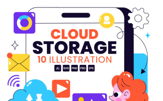10 Cloud Storage Illustration
