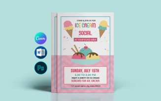 Ice Cream Party Flyer Template