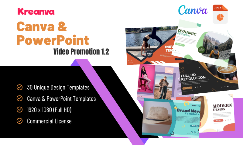 K1 Canva & PowerPoint Video Promotion 1.2 PowerPoint Template