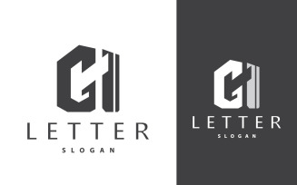Minimal Initial GH Letter Logo V2