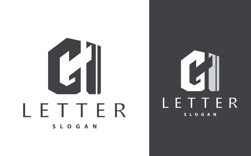 Minimal Initial GH Letter Logo V2 Logo Template