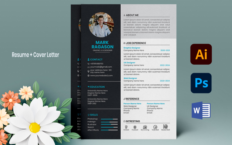 Professional And Unique Resume Template Business & Services Corporate Identity