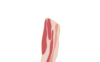 Flat Design Bacon Strip Vector Illustration