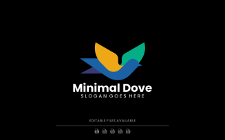 Flat Modern Dove Logo Design