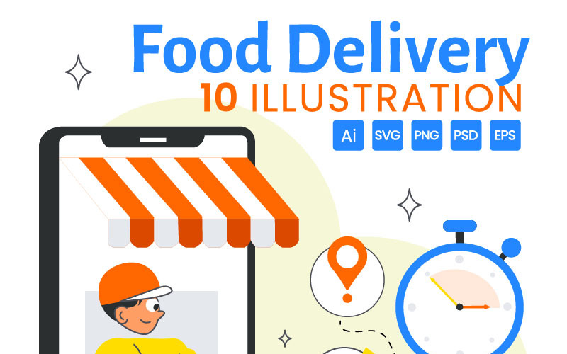 10 Online Food Delivery Apps Illustration