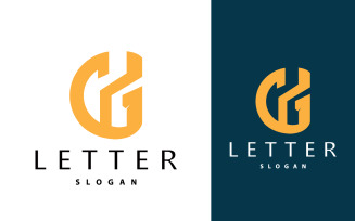 Minimal Initial GH Letter Logo V10