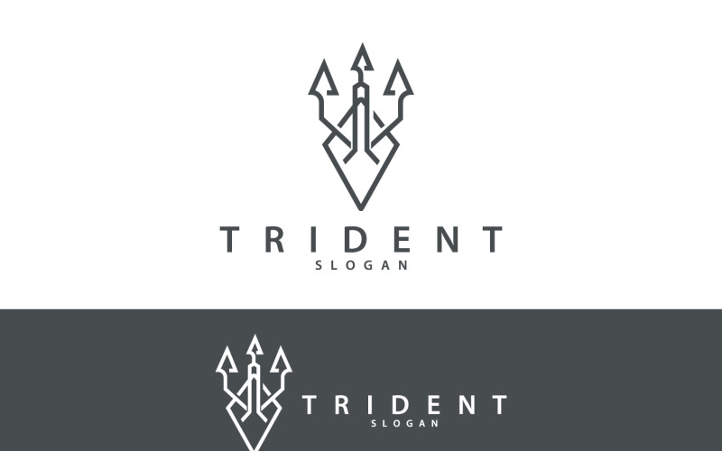 Neptune Poseidon Trident Logo V8 Logo Template
