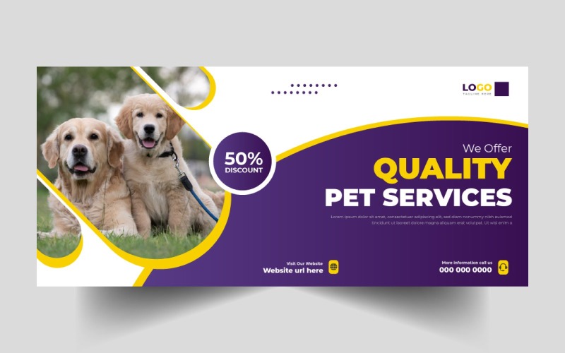 Pet Care Social Media Facebook Cover Template Ver-2