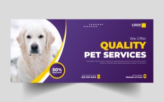 Pet Care Social Media Facebook Cover Template Ver-3