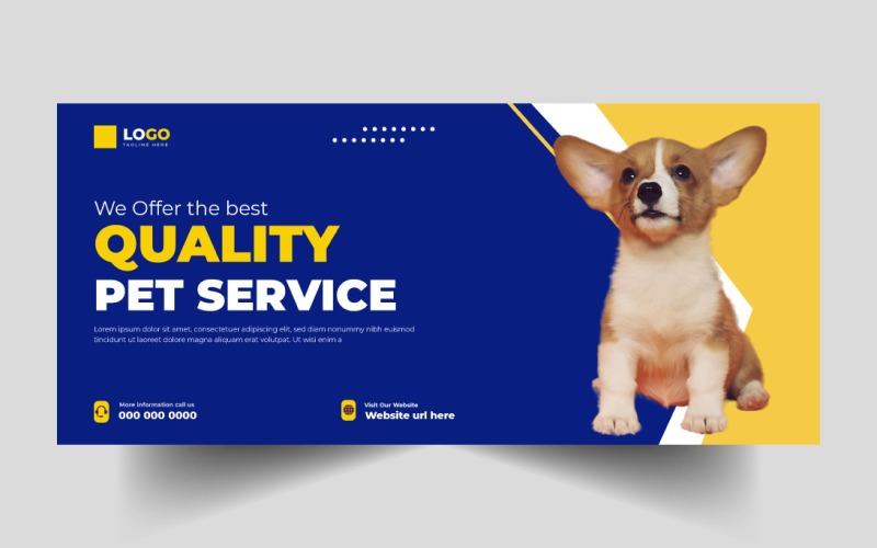 Pet Care Social Media Facebook Cover Template Ver-4