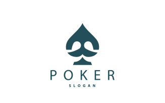 Poker Card Logo Classic Gambling Game V1
