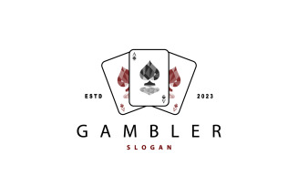 Poker Card Logo Classic Gambling Game V3