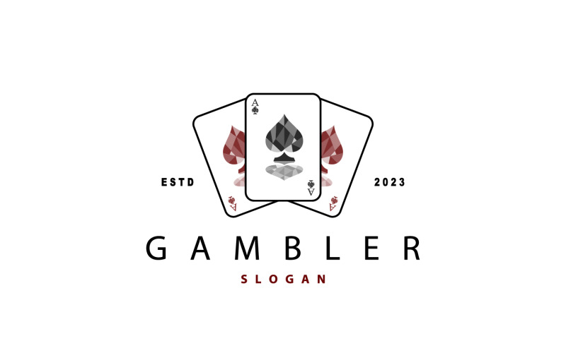 Poker Card Logo Classic Gambling Game V3 Logo Template