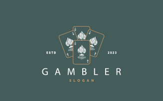 Poker Card Logo Classic Gambling Game V4