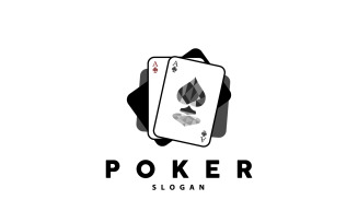 Poker Card Logo Classic Gambling Game V5