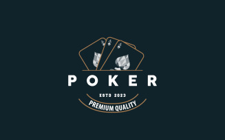 Poker Card Logo Classic Gambling Game V8