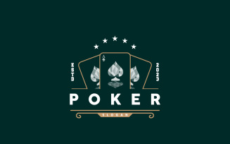 Poker Card Logo Classic Gambling Game V9