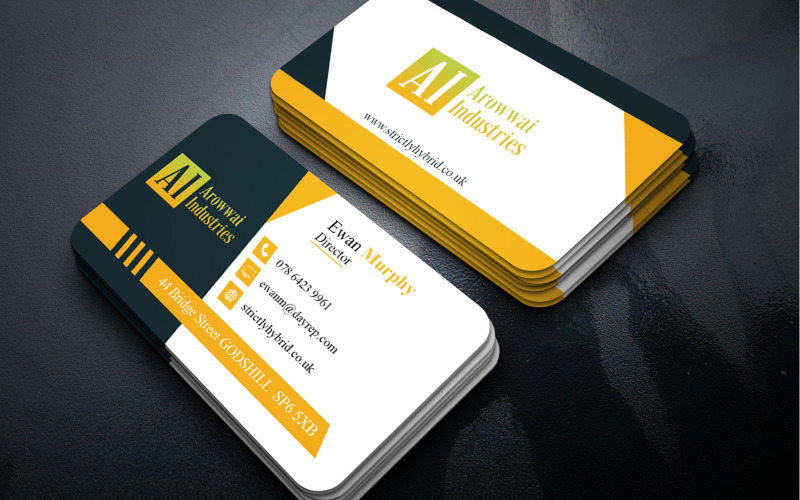 Sleek Professional Business Card Template in PSD Format Corporate Identity