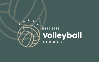 Volleyball Logo Sport Simple V3