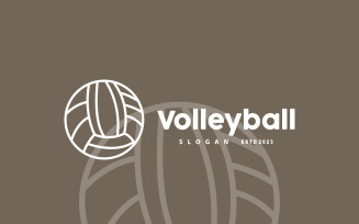 Volleyball Logo Sport Simple V6