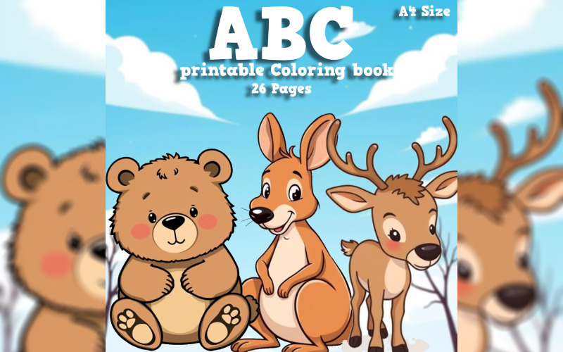 Baby's First ABC Book, ABC Alphabet Baby Shower, Book, A4 Size, Instant Download Illustration