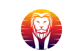 Lion With Gradient ColorLogo Template