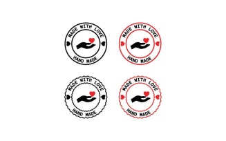 Made with Love, Handmade Vector Stamp