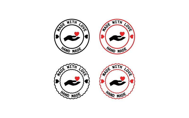Made with Love, Handmade Vector Stamp Vector Graphic