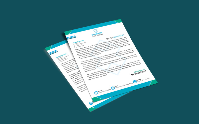 Creative Letterhead Template Design Corporate Identity