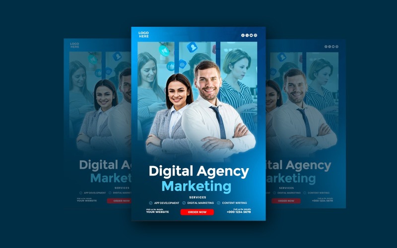 Digital Marketing Agency Social Media Template Poster