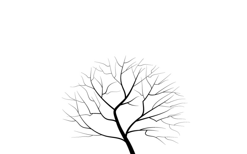 Elegant Winter Tree Black Silhouette Vector Graphic