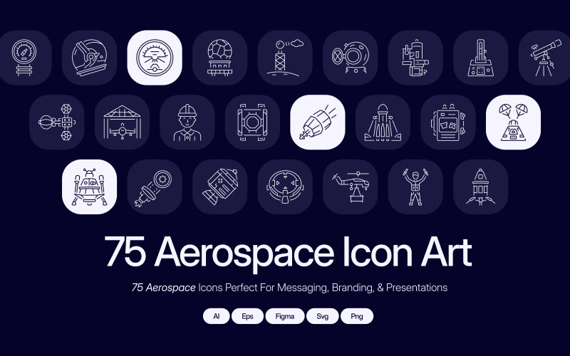 Modern Aerospace Icon Art Set Icon Set