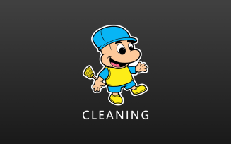 Modern Mascot Sweeper Logo Design