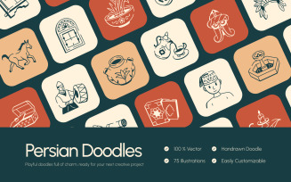 Modern Persian Art Drawing Set