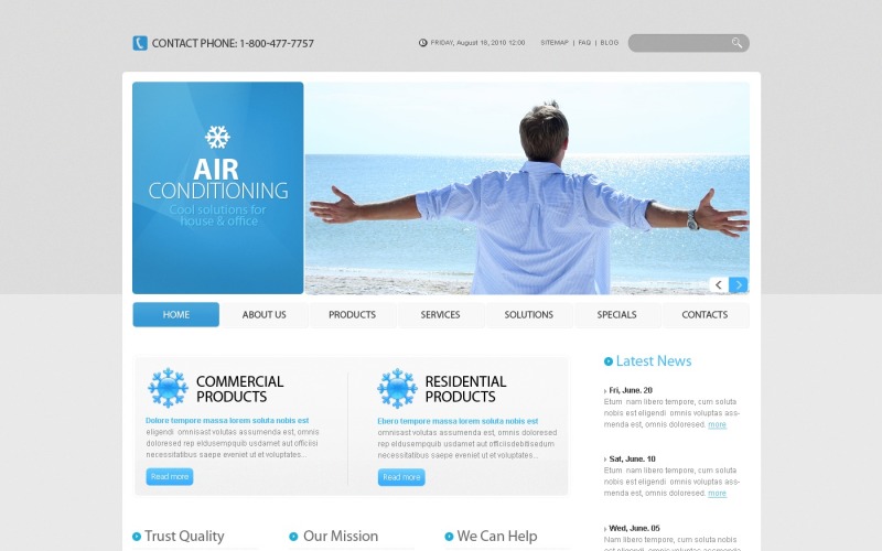 Air Conditioning PSD Template