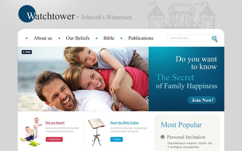 Jehovah Witnesses PSD Template