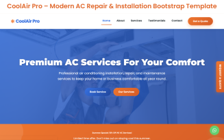 CoolAir Pro – Premium AC Services & HVAC Solutions HTML Template