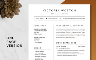 Dental Assistant Resume Template | Modern MS Word Resume & Google Docs Resume