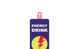Energy Drink Can Vector Icon - Bold Design with Lightning Bolt