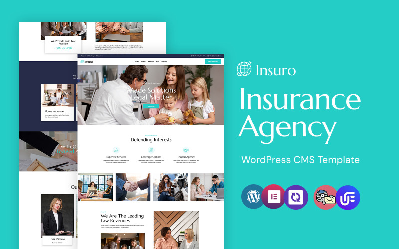 Insuro - Insurance Company WordPress Elementor Theme WordPress Theme