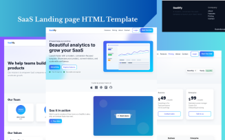 SaaS Dashboard Landing Page Template with Bootstrap 5, HTML, CSS & JavaScript