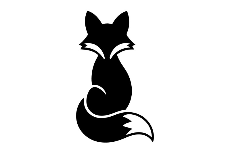 The silhouette of a fox sitting down Illustration
