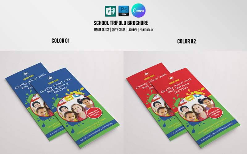 Trifold brochure for School Corporate Identity