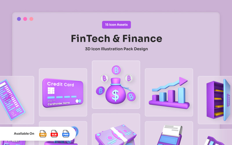 Digital Banking 3D Icon Pack Model