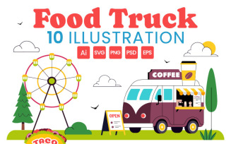 10 Food Truck Illustration